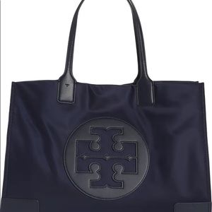 Tory Burch Ella Nylon Large Tote Navy Blue